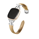 Fitbit Sense 2 Strap | Fitbit Versa 4 Strap | D-Shaped Connectors Leather Strap (5 Colours Available)