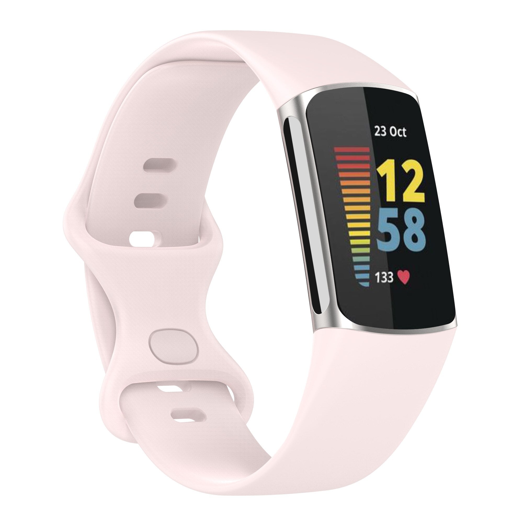 Fitbit Charge 5 Strap | Fitbit Charge 6 Strap | Light Pink Silicone St ...