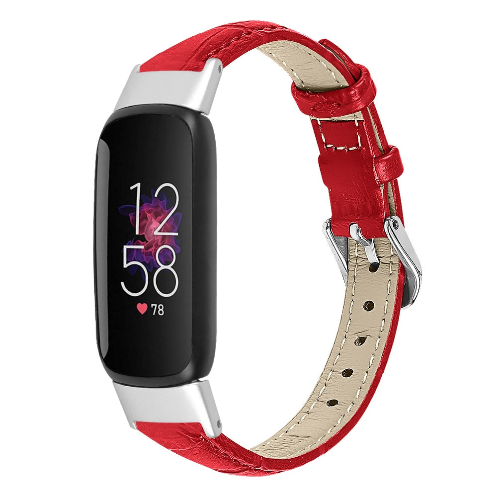 Fitbit Luxe Strap | Premium Leather Strap | Red – FitStraps™
