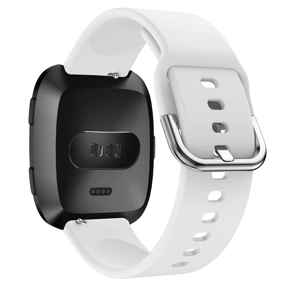 Dirrelo Band compatibel met Fitbit Versa 2 Strap / Fitbit Versa Strap. Dubbelkleurig zacht siliconen polsbandje. Sport ademend vervangend riempje voor Fitbit Versa Lite / Versa / Versa 2, zwart / grijs
