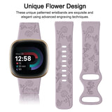 Fitbit Sense 2 Strap | Fitbit Versa 4 Strap | Floral Silicone Strap (11 Colours Available)