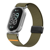 Adjustable Nylon Loop Strap for Google Fitbit Edge with Orange Accent