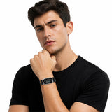 Adjustable Nylon Loop Strap for Google Fitbit Edge with Orange Accent