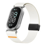 Adjustable Nylon Loop Strap for Google Fitbit Edge with Orange Accent