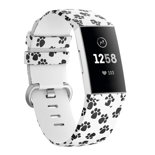 Fitbit Charge 3 Strap | Fitbit Charge 4 Strap | Patterned Silicone Strap | 12 Colours Available