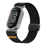 Adjustable Nylon Loop Strap for Google Fitbit Edge with Orange Accent