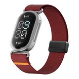 Adjustable Nylon Loop Strap for Google Fitbit Edge with Orange Accent