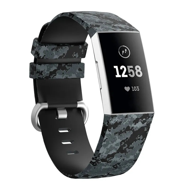 Fitbit Charge 3 Strap | Fitbit Charge 4 Strap | Patterned Silicone Strap | 12 Colours Available
