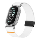 Adjustable Nylon Loop Strap for Google Fitbit Edge with Orange Accent