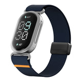 Adjustable Nylon Loop Strap for Google Fitbit Edge with Orange Accent